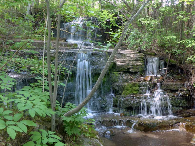 Cap-à-l'Aigle : cascade du Jardin des lilas